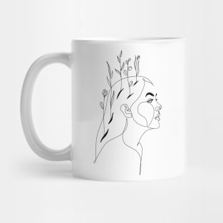 Flower Head Woman Art Mug